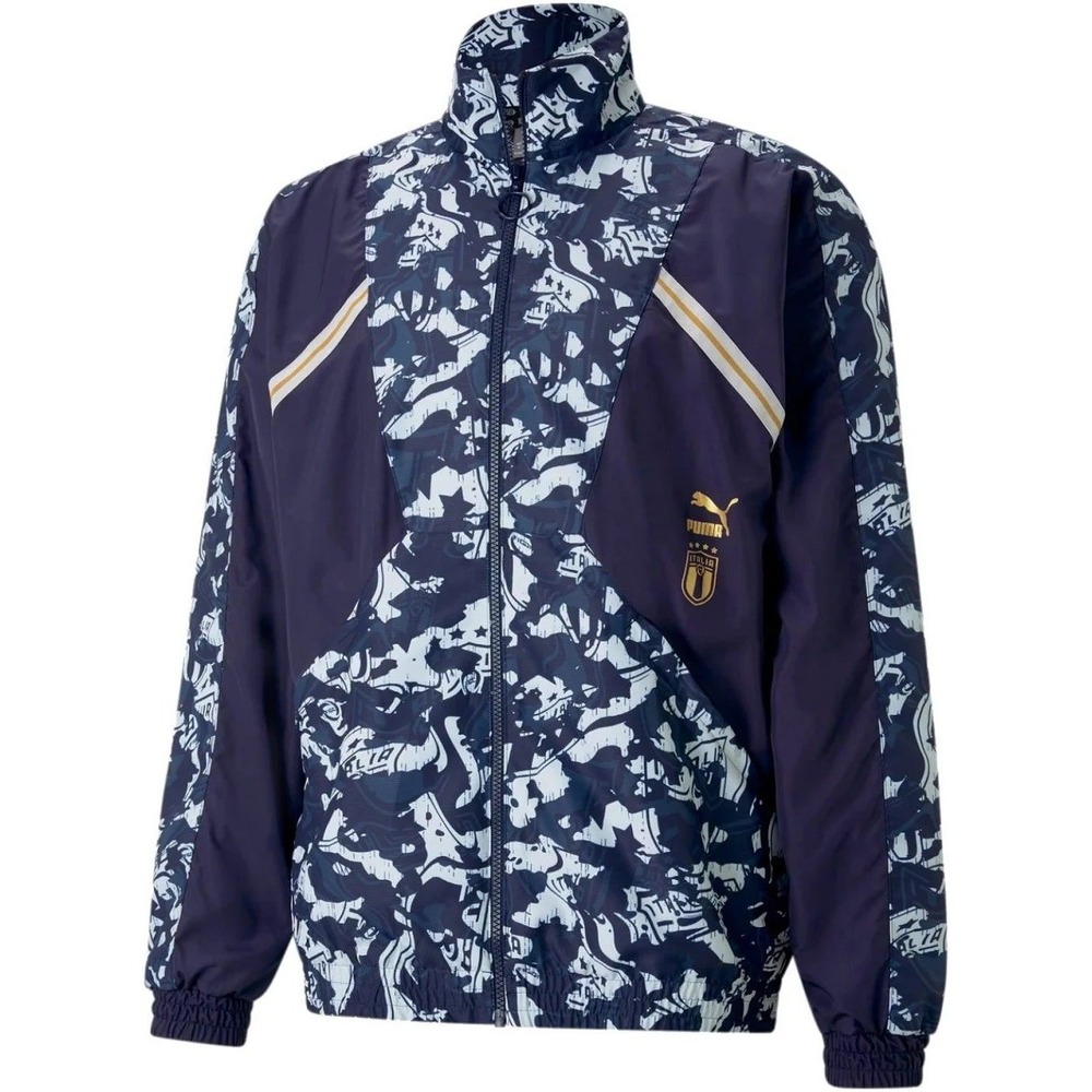 PUMA Woven Jacket Mens‎ Size XL Blue Italy 2021 FIGC Lightweight Pockets 758725